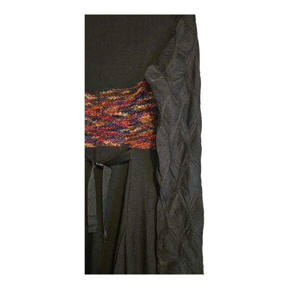 Paolo Tricut Dress Size S Black Layered Long Sleeve Ruffles Lagenlook BOHO Artsy - Picture 7 of 15